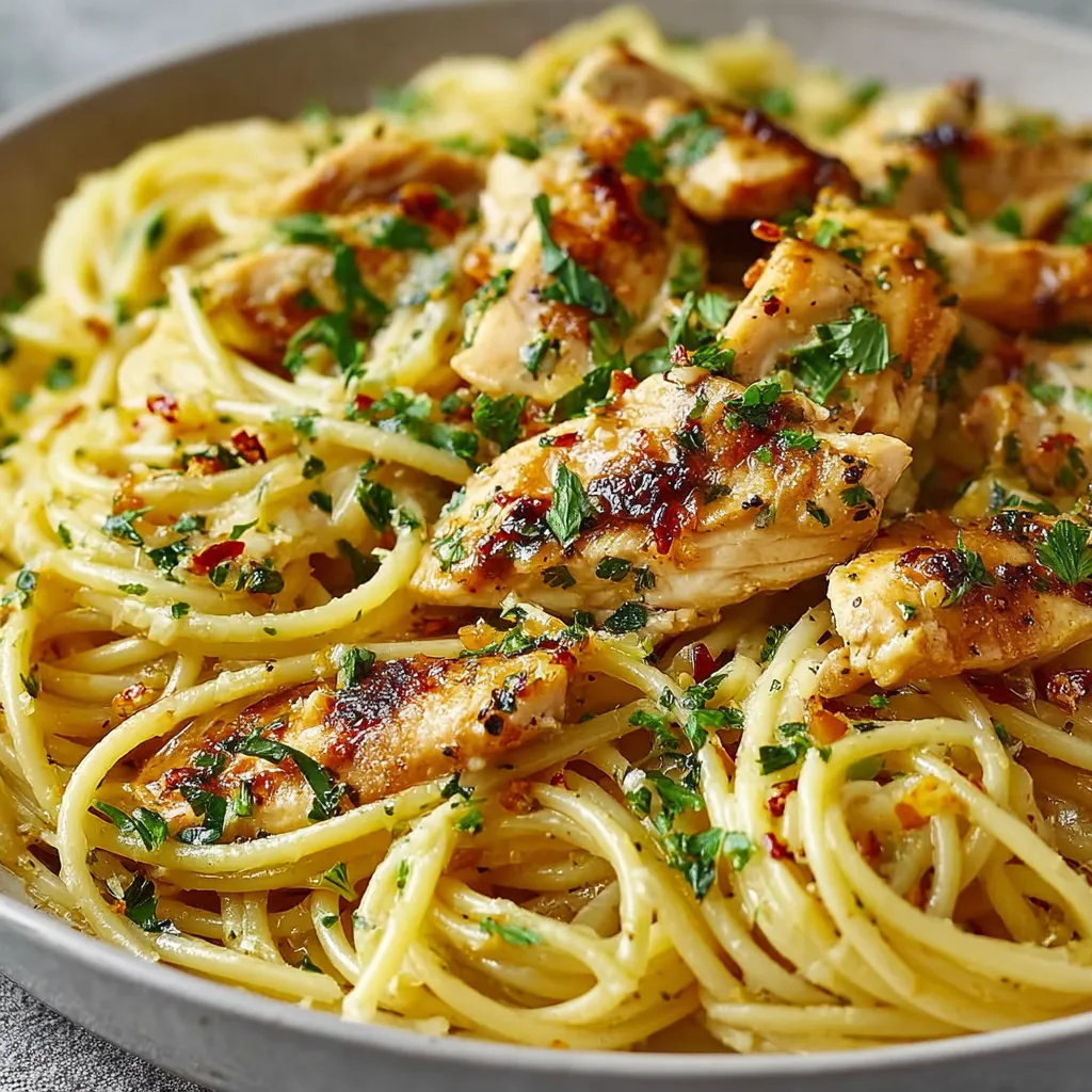 Easy chicken scampi pasta recipe second content image shows a delicious and easy-to-make meal perfect for a quick weeknight dinner.
