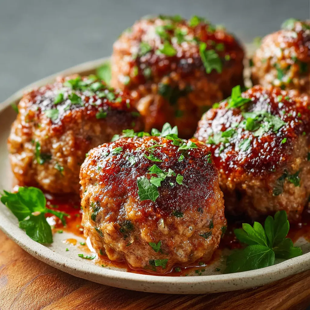 Juicy ground beef meatballs ready in 30 minutes shown in a second content image.