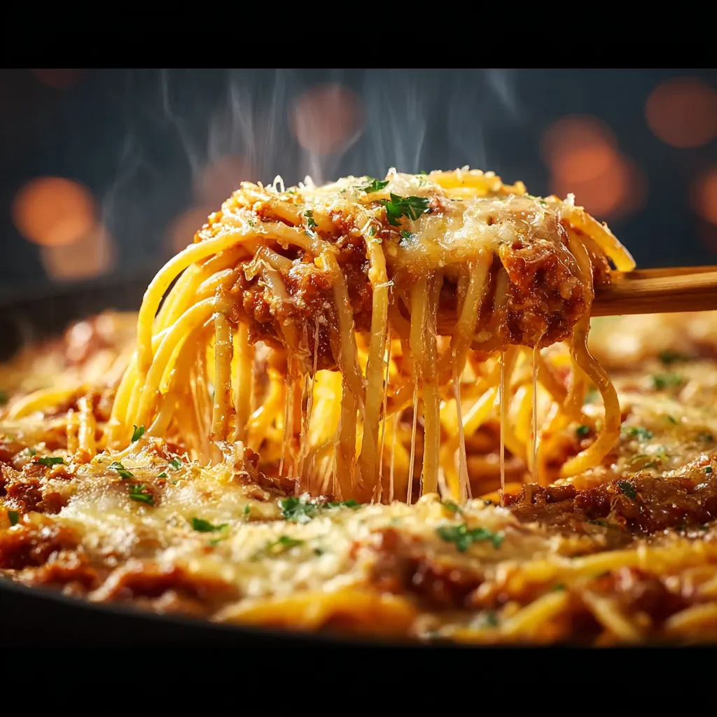 Million Dollar Spaghetti is so easy to make, as shown in this recipe image.