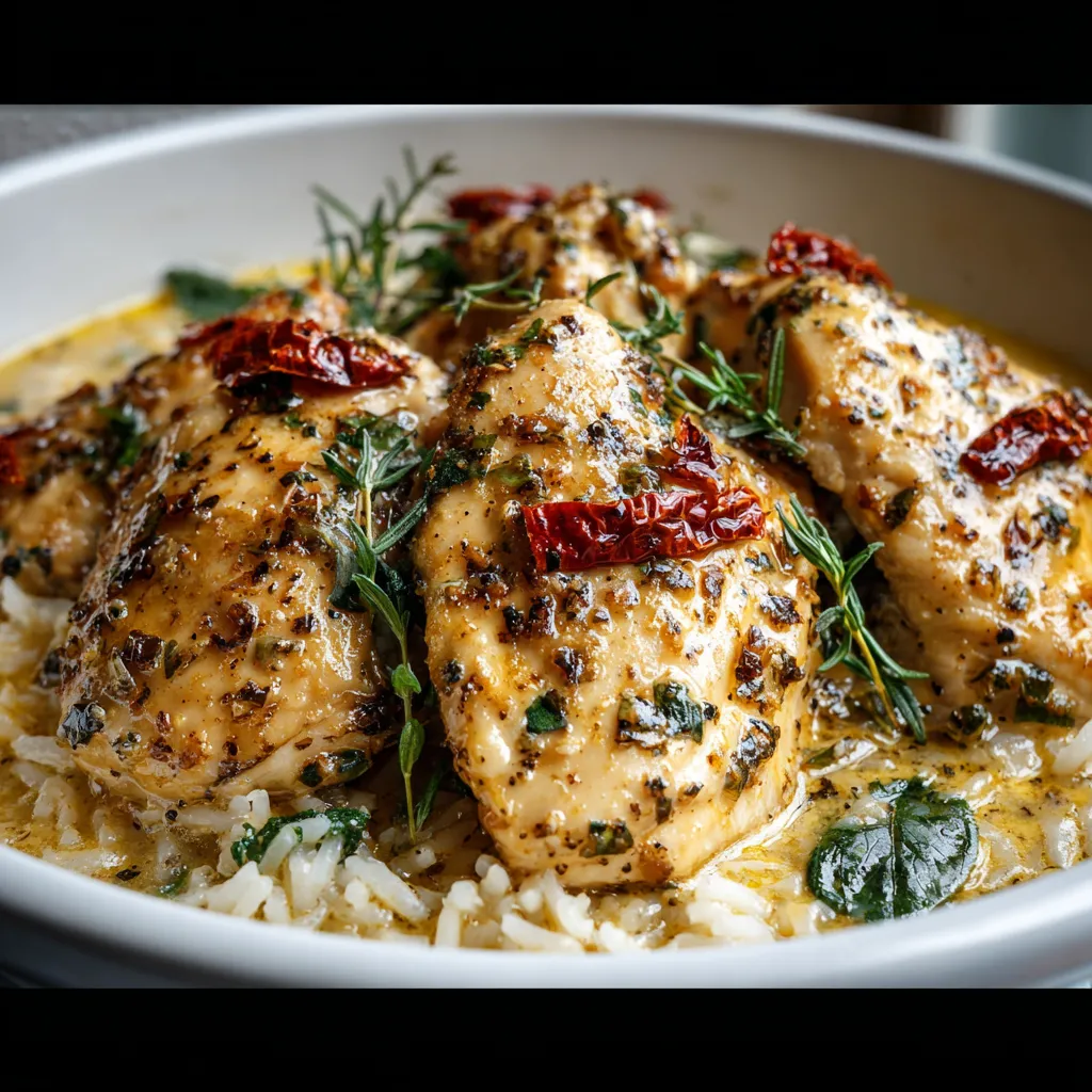 Tender lemon herb chicken and rice cooks to perfection in a slow cooker, creating a flavorful and effortless weeknight meal.