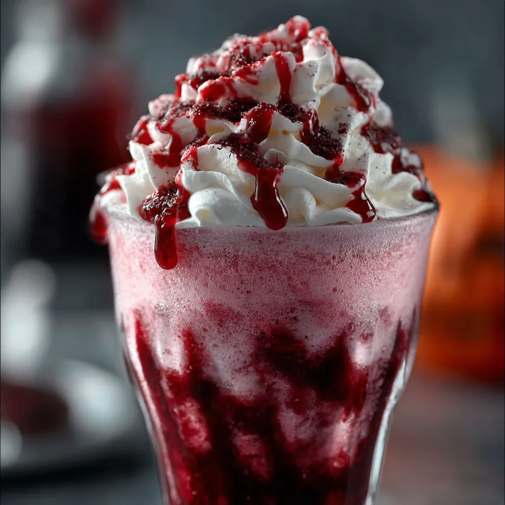 A second image showcasing the Vampire Bite Red Wine Milkshake, emphasizing its spooky and delicious appeal.