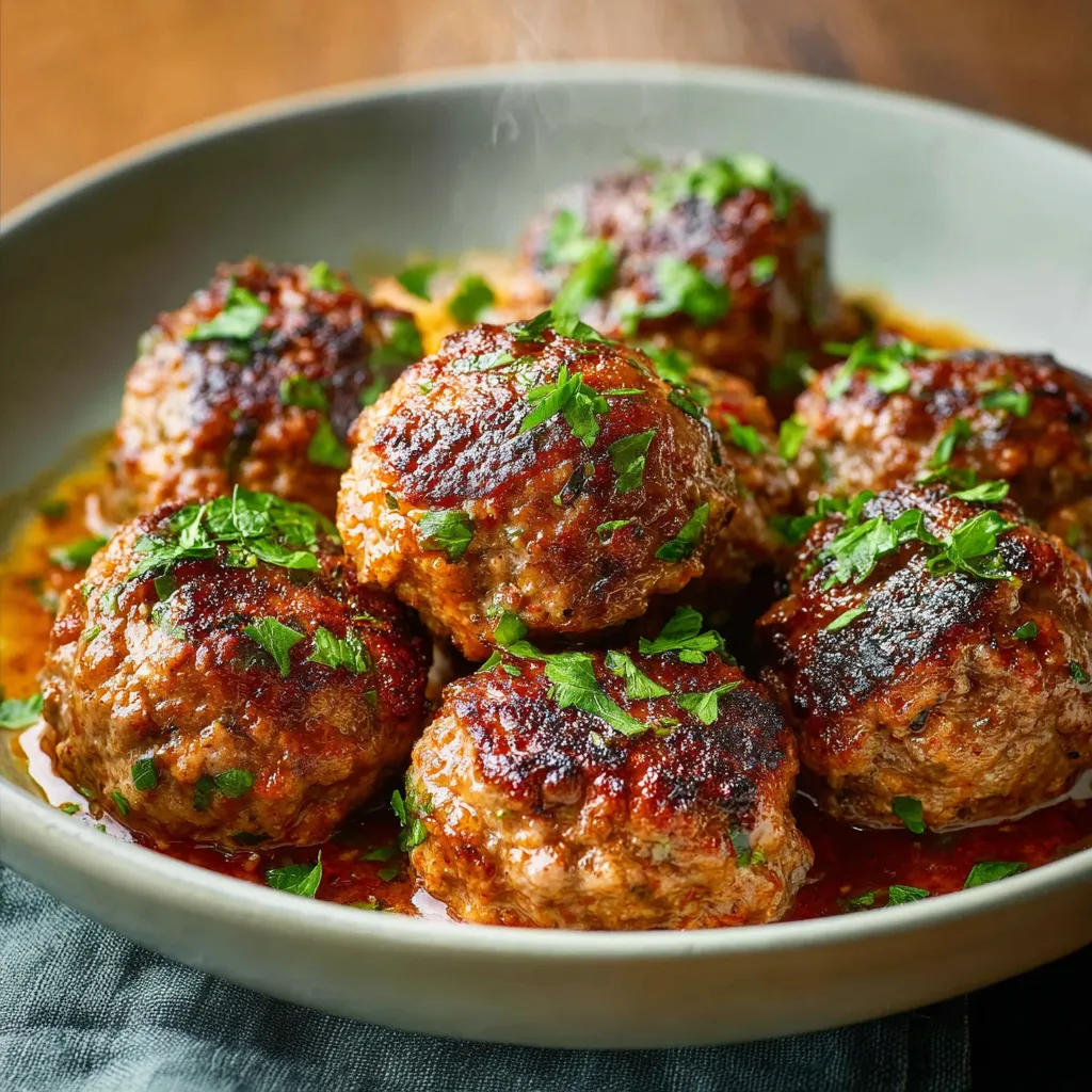 Juicy ground beef meatballs ready in 30 minutes are showcased in this featured image, perfect for a quick and delicious weeknight meal.