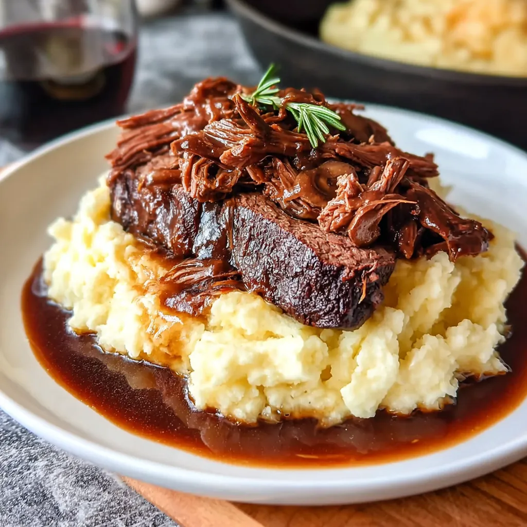 Another delicious serving of Beef Manhattan is shown in this image.