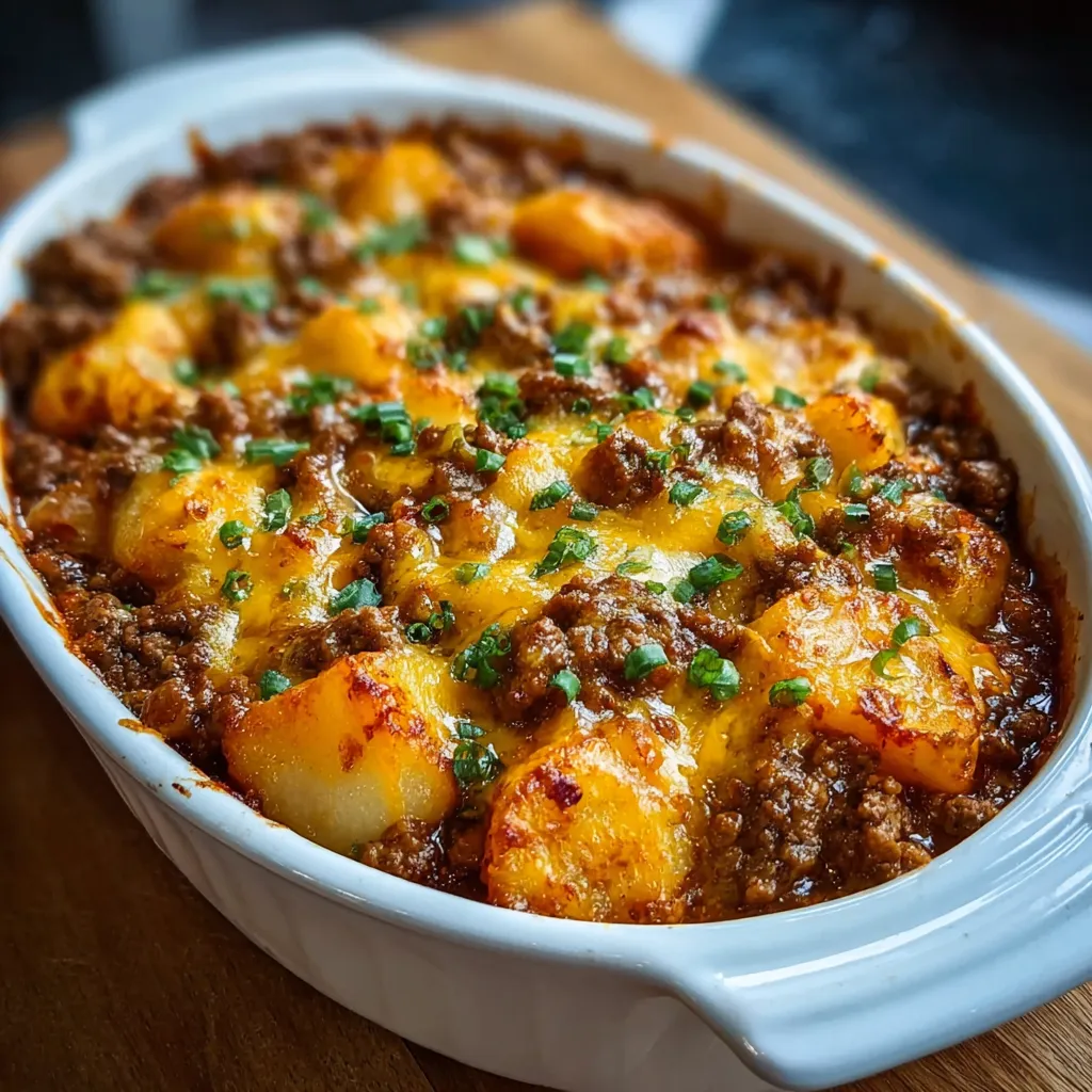 A close-up view showcases another serving of delicious and comforting Hobo Casserole.