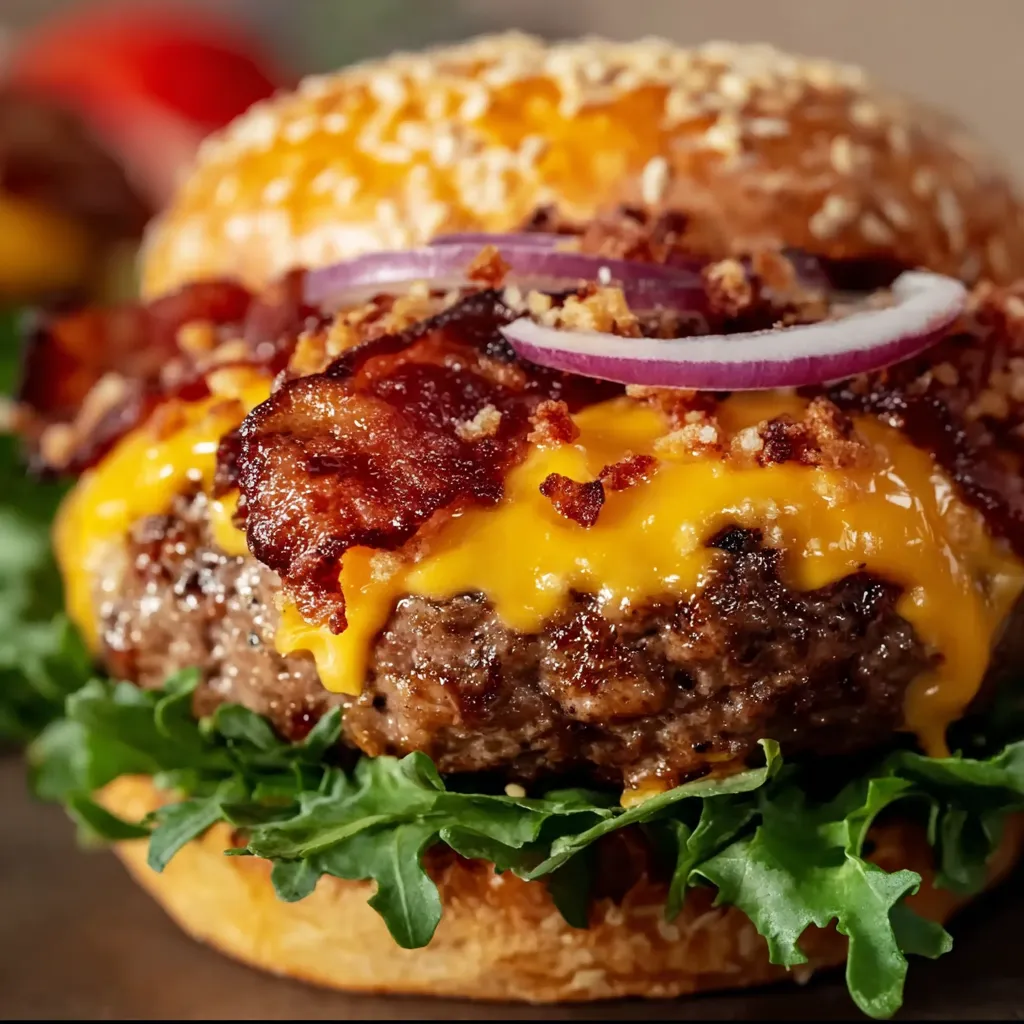 Another look at delicious Crack Burgers from the side.