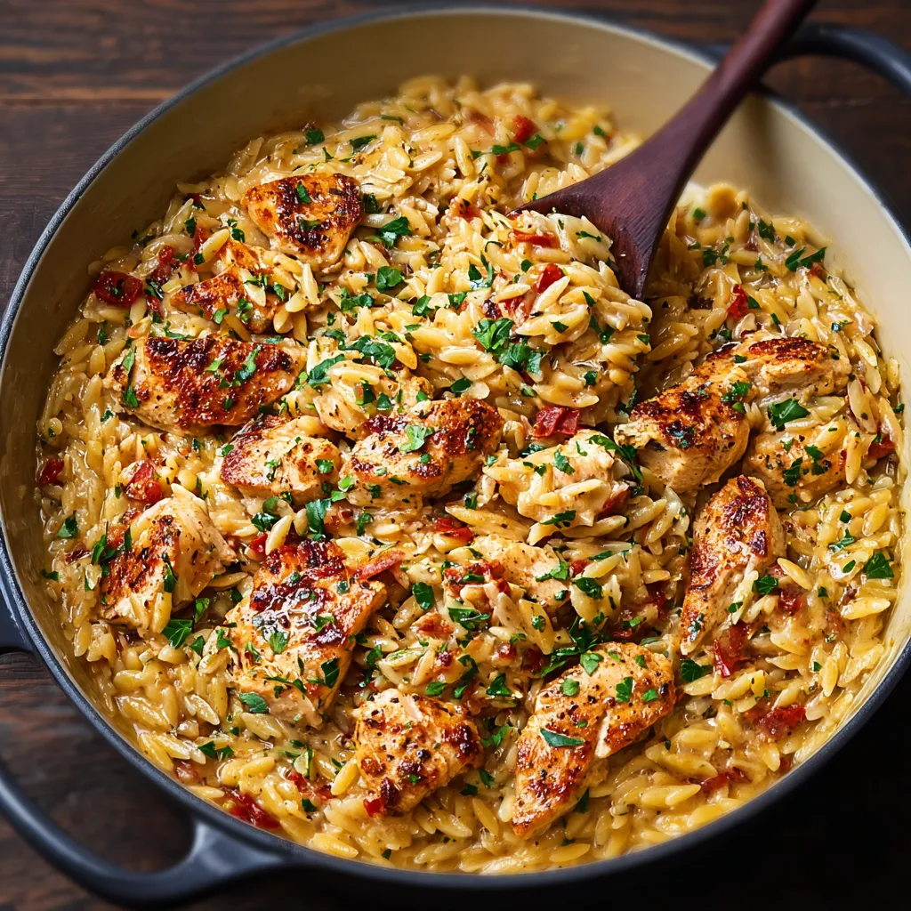 BEST CAJUN CHICKEN ALFREDO ORZO