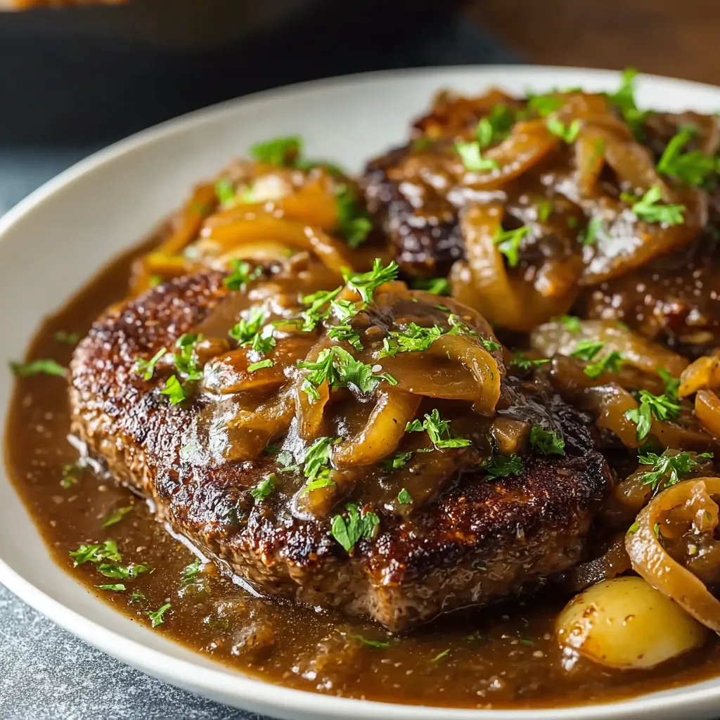 BEST CUBE STEAK SMOTHERED WITH ONION GRAVY