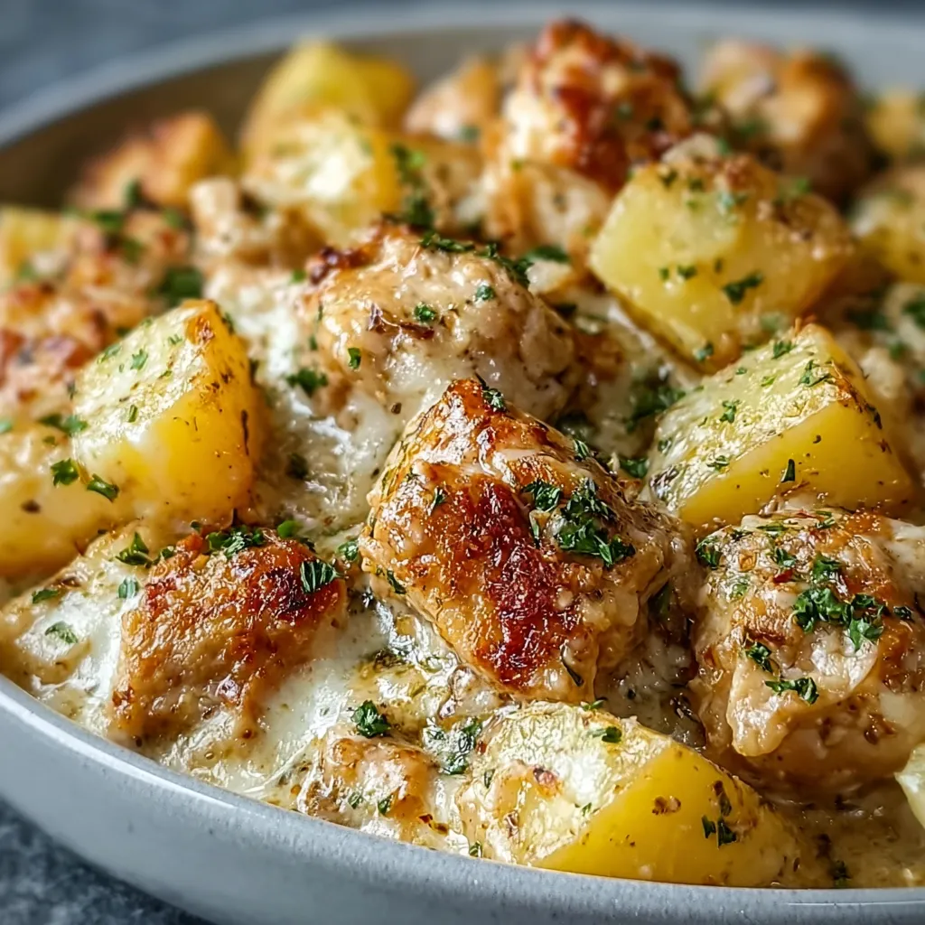 BEST GARLIC PARMESAN CROCKPOT CHICKEN AND POTATOES