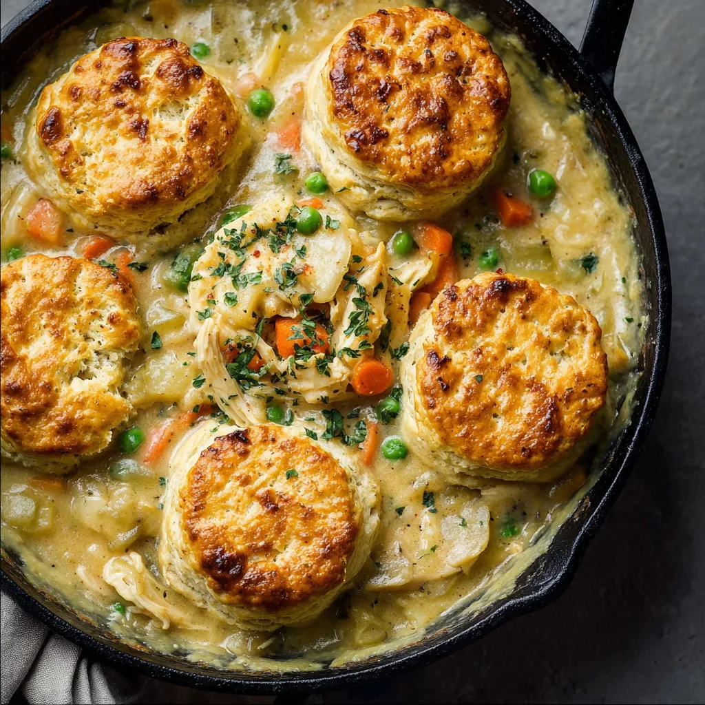 CHICKEN POT PIE WITH BISCUITS EASY