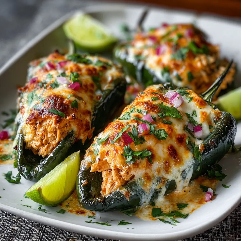 CHICKEN STUFFED POBLANO PEPPERS BEST