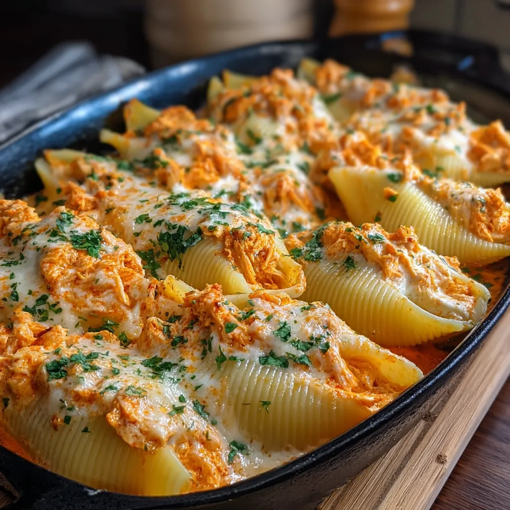 ULTIMATE BUFFALO CHICKEN STUFFED SHELLS