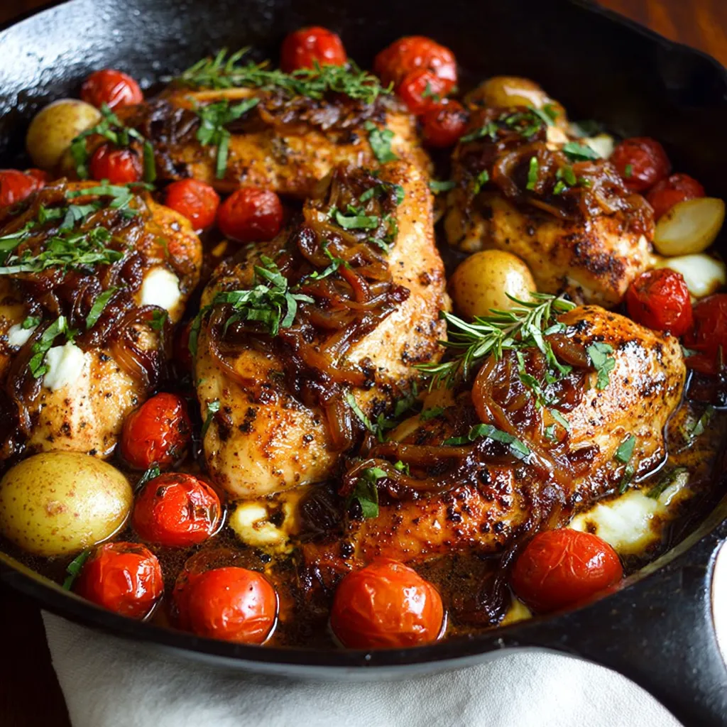 Close-up shot showcasing the delicious glaze and perfectly cooked chicken in this Balsamic Chicken Dinner.