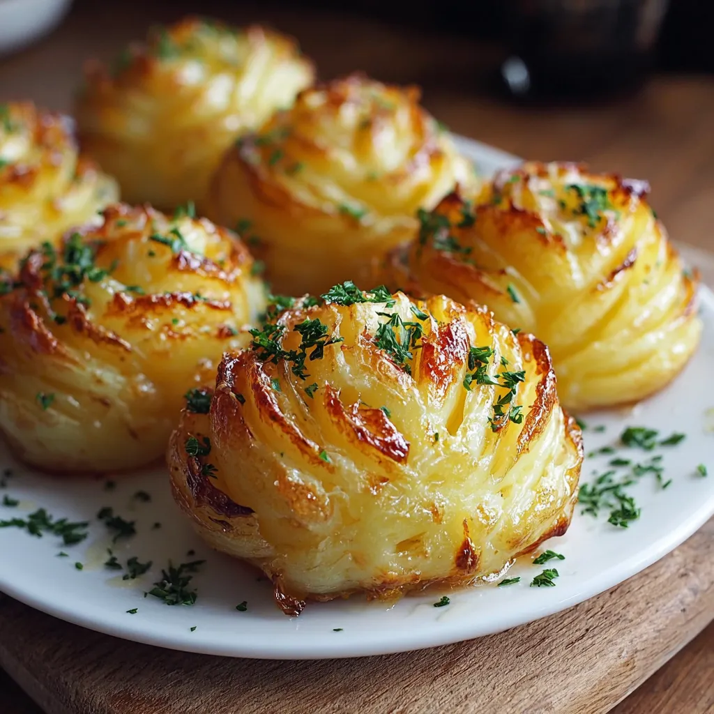 Close-up of perfectly piped and golden-brown Duchess Potatoes ready to be served.