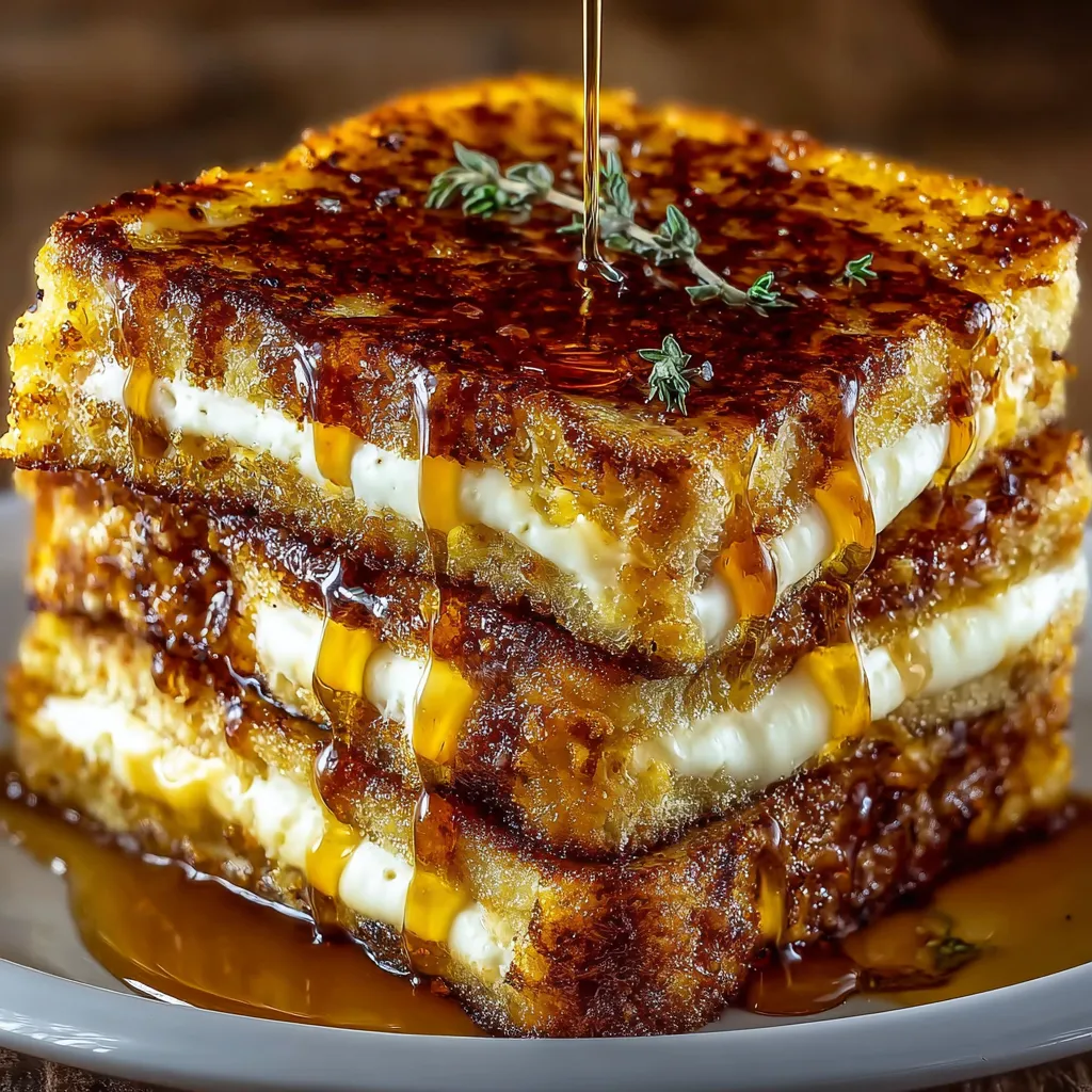 Close-up of golden-brown Crème Brûlée French Toast, showcasing its caramelized sugar crust and custard-soaked bread.