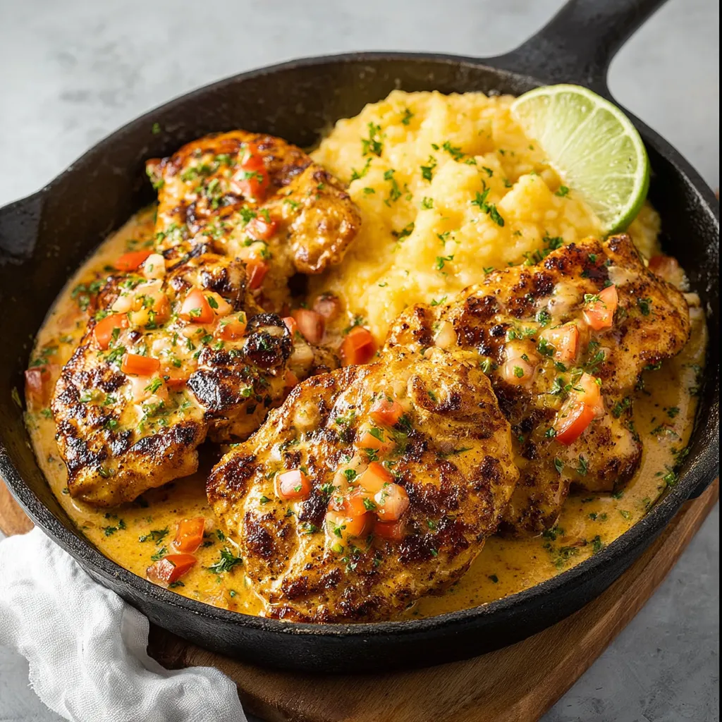 A close-up shot showcasing the flavorful seasoning and juicy texture of the prepared Cajun Chicken.