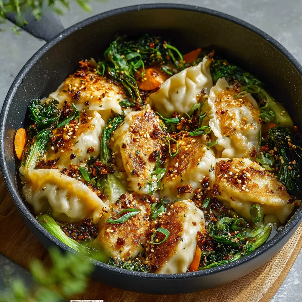 A close-up shot showcasing the delicious details of a homemade Dumpling Dinner.