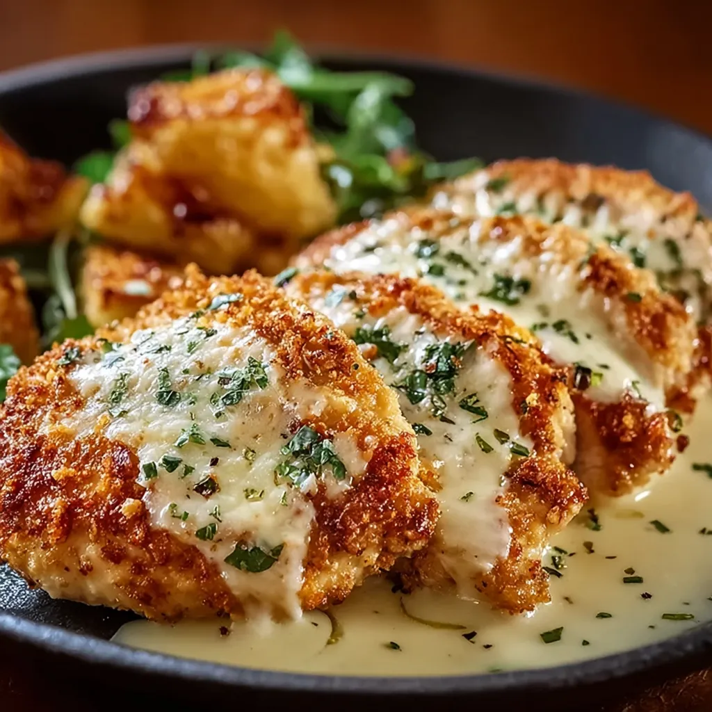 Another view of delicious Parmesan Chicken Longhorn, showcasing its crispy coating and juicy interior.
