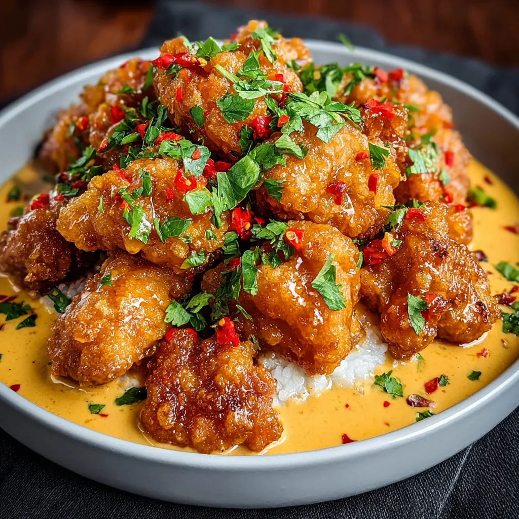 Close-up of creamy Smothered Chicken And Rice, showcasing the tender chicken and fluffy rice in a rich gravy.