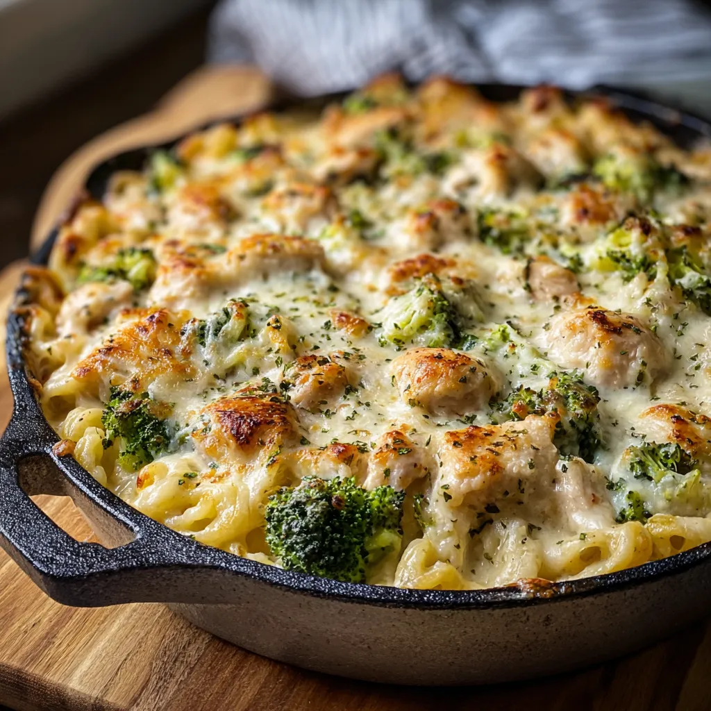 BEST CHICKEN ALFREDO BROCCOLI BAKE