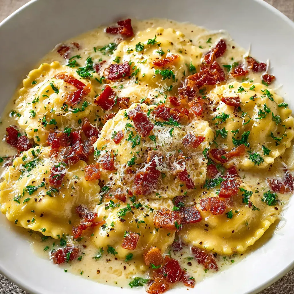 BEST OLIVE GARDEN RAVIOLI CARBONARA