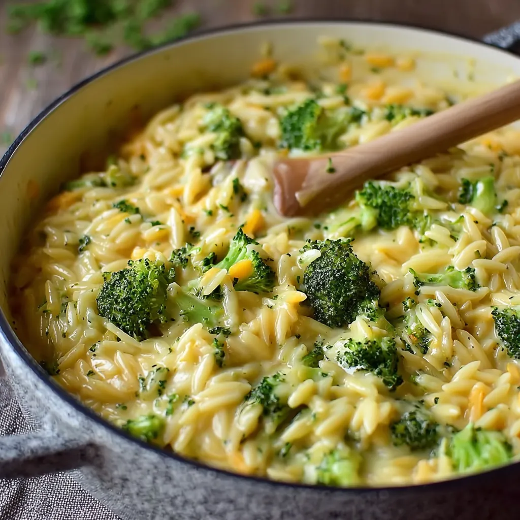 BROCCOLI CHEDDAR ORZO AMAZING EASY