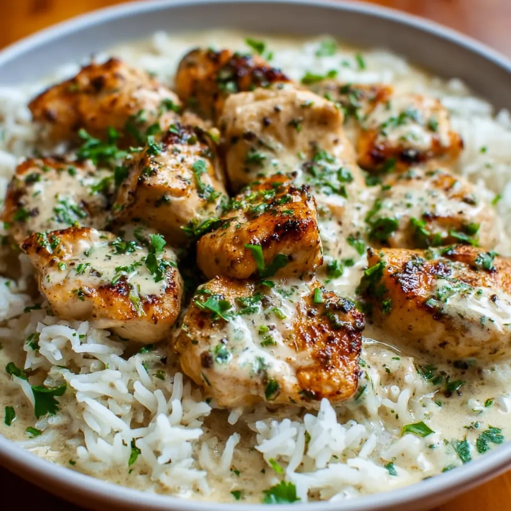 CREAMY HERB CHICKEN AND BASMATI RICE EASY