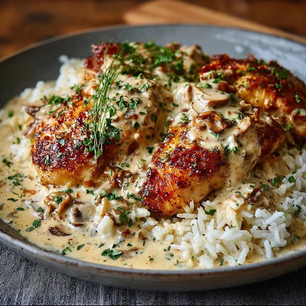 CREAMY SMOTHERED CHICKEN AND RICE ULTIMATE