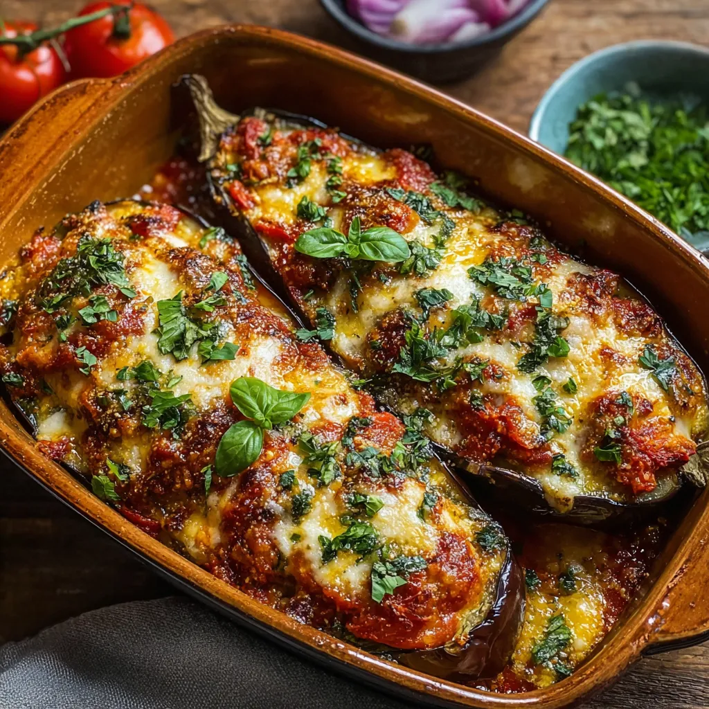 EASY BAKED STUFFED EGGPLANT