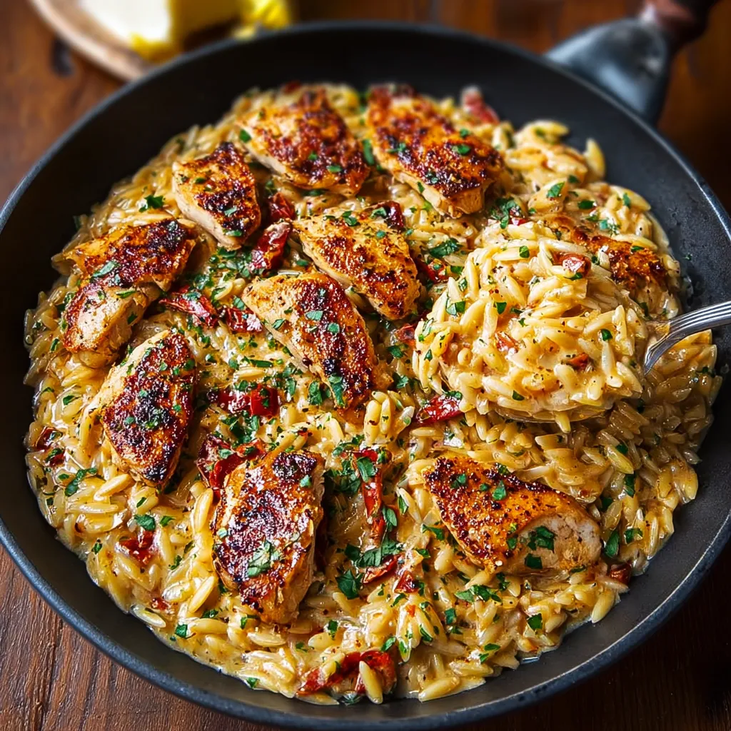 EASY CAJUN CHICKEN ALFREDO ORZO