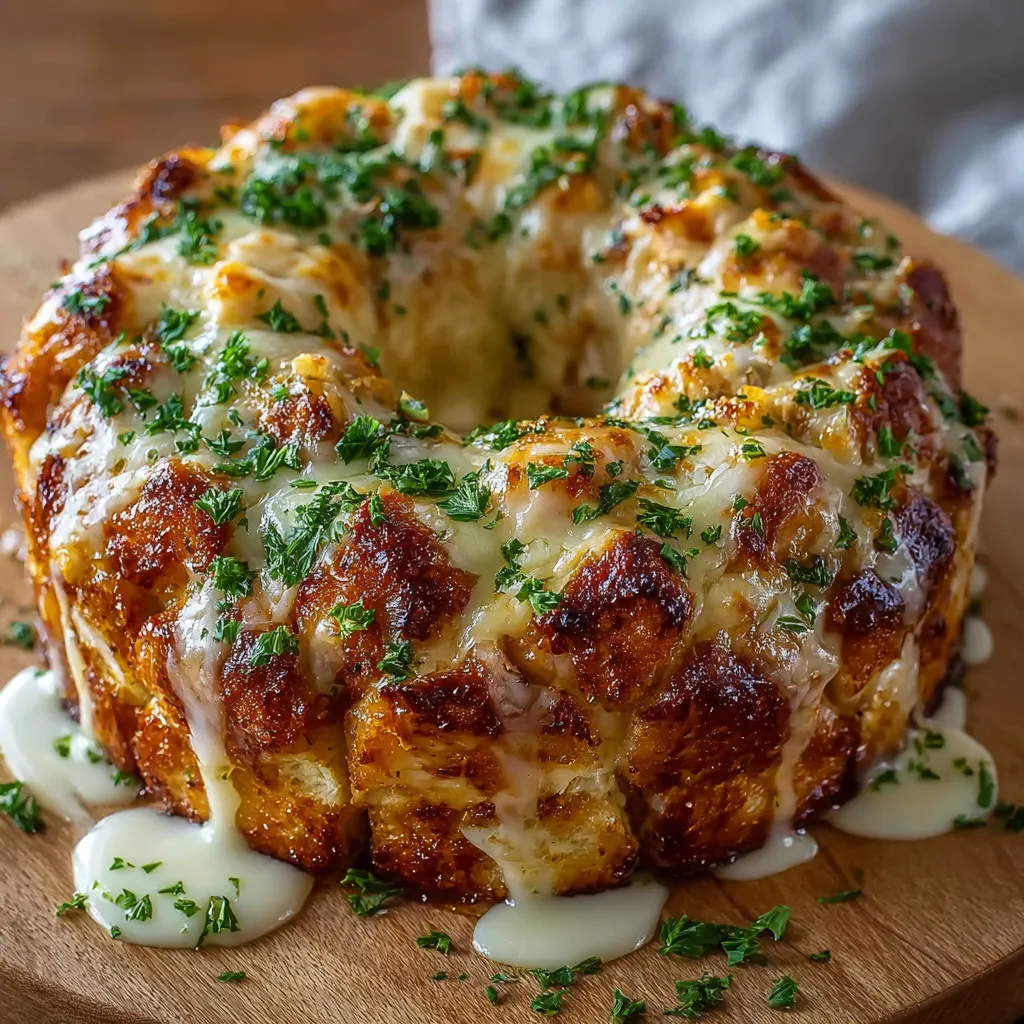 EASY CHICKEN ALFREDO MONKEY BREAD