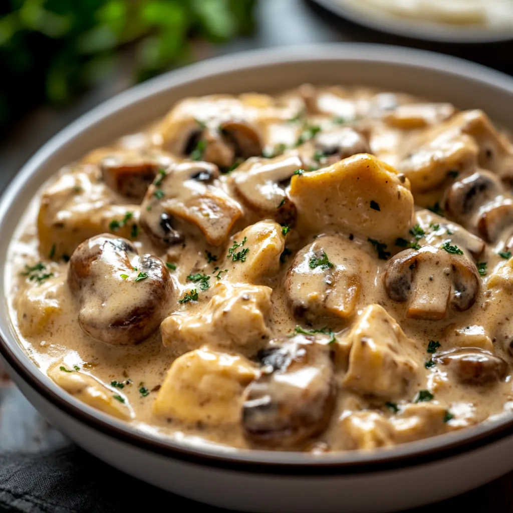 EASY CHICKEN MUSHROOM STROGANOFF DINNER
