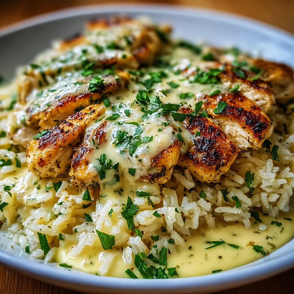 EASY CHICKEN SCAMPI GARLIC RICE
