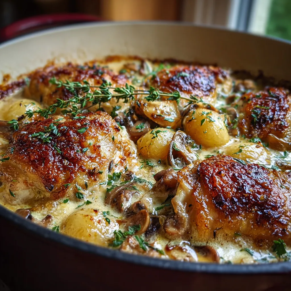 EASY FRENCH CHICKEN CASSEROLE À LA NORMANDE
