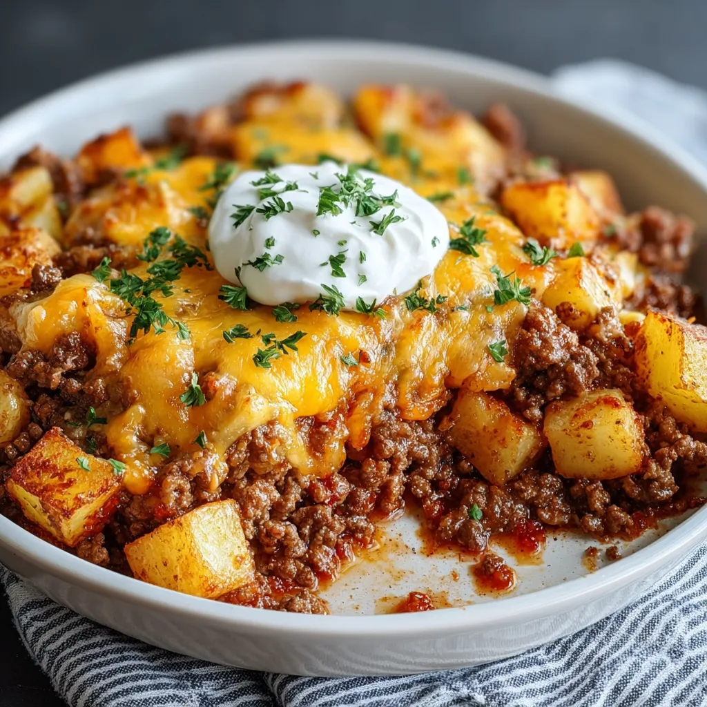 EASY GROUND BEEF AND POTATOES CASSEROLE