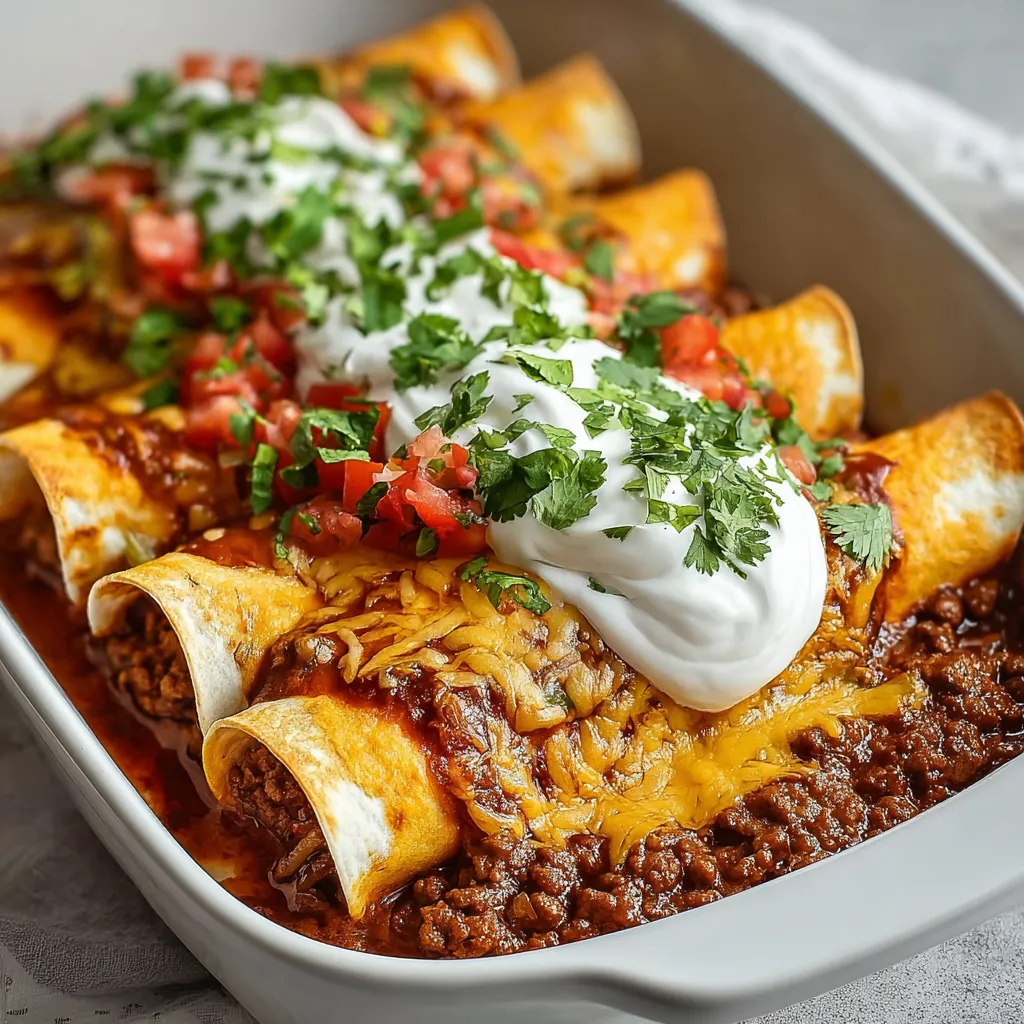 EASY GROUND BEEF ENCHILADAS RECIPE