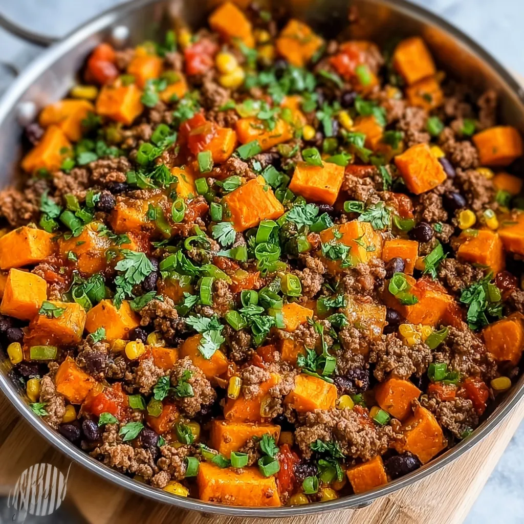 EASY GROUND BEEF SWEET POTATO SKILLET