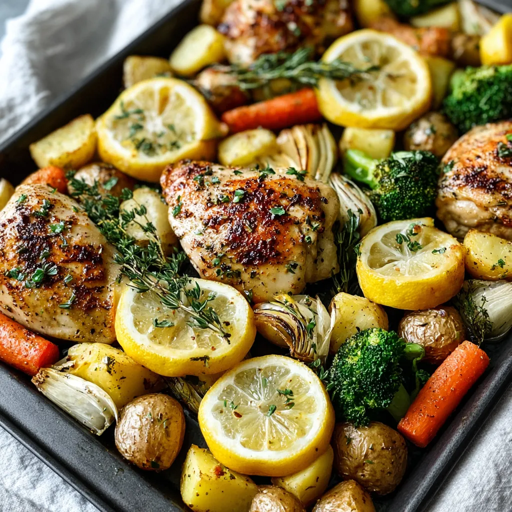 EASY LEMON HERB SHEET PAN CHICKEN DINNER
