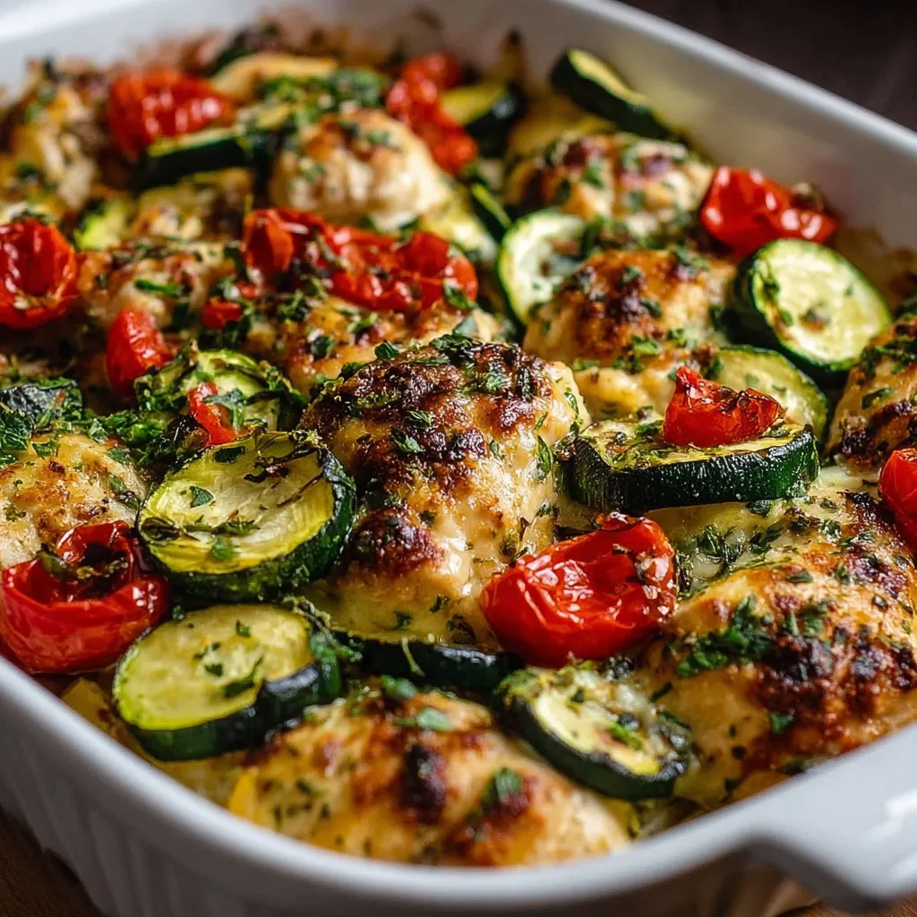 EASY MEDITERRANEAN CHICKEN ZUCCHINI BAKE