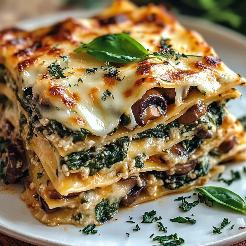 EASY MUSHROOM AND SPINACH LASAGNA