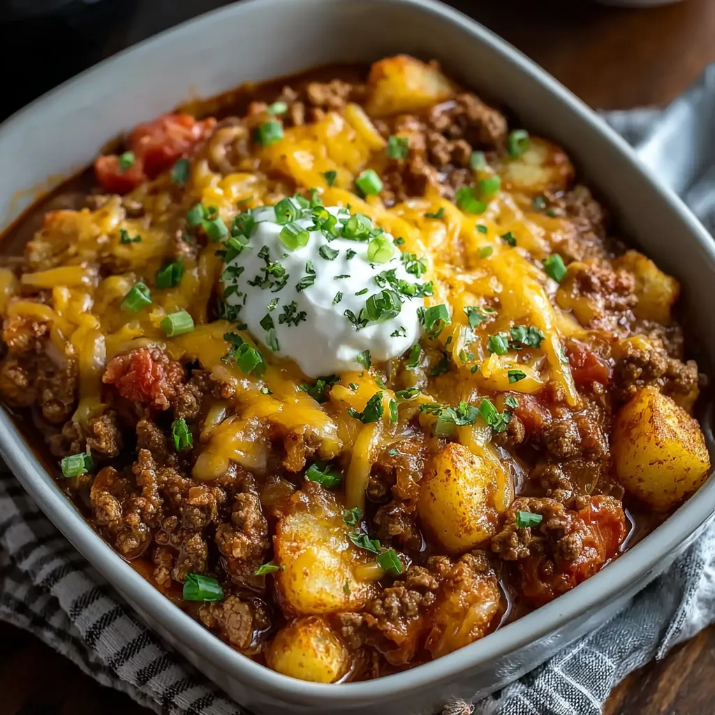 EASY SLOW COOKER COWBOY CASSEROLE