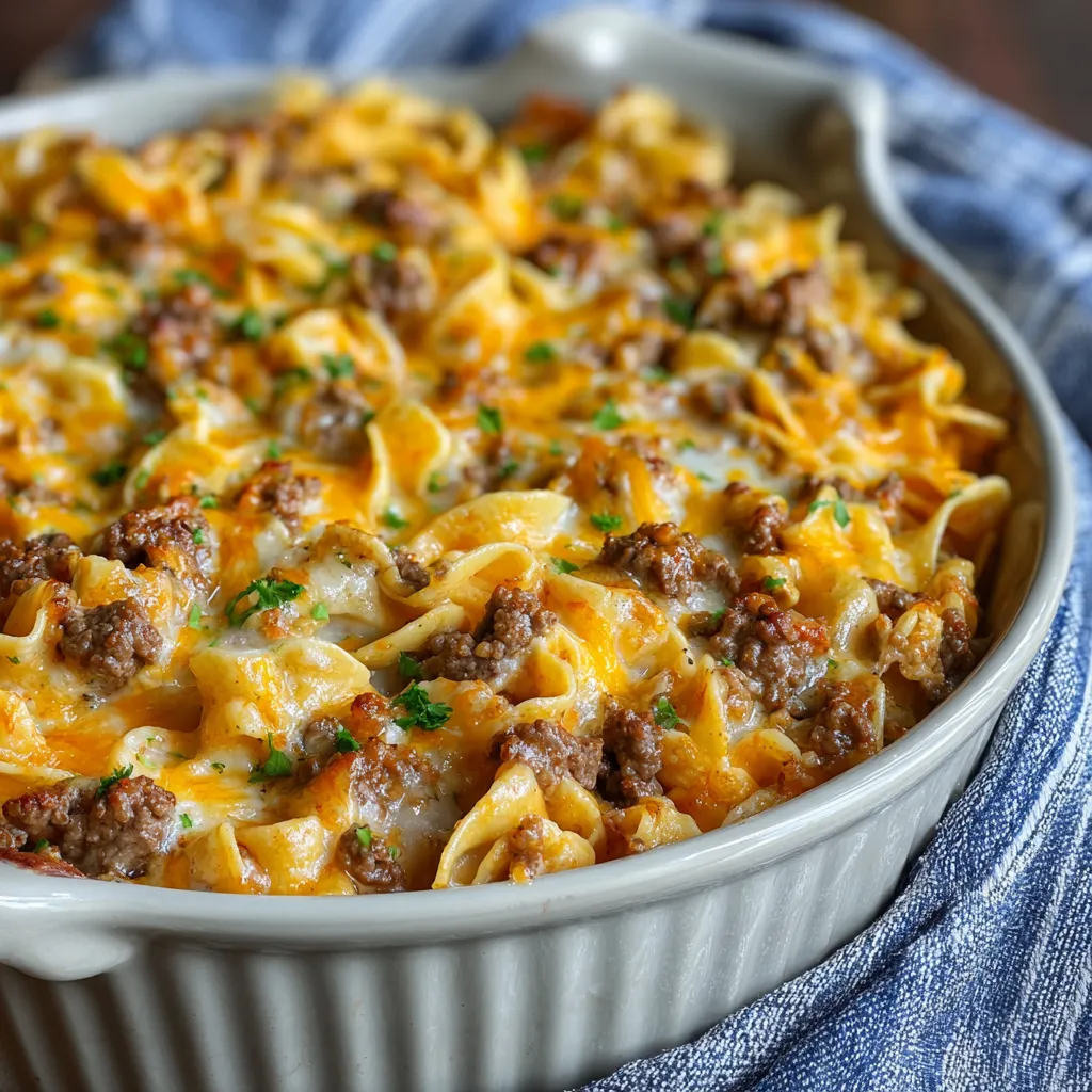 EASY SOUR CREAM BEEF NOODLE CASSEROLE