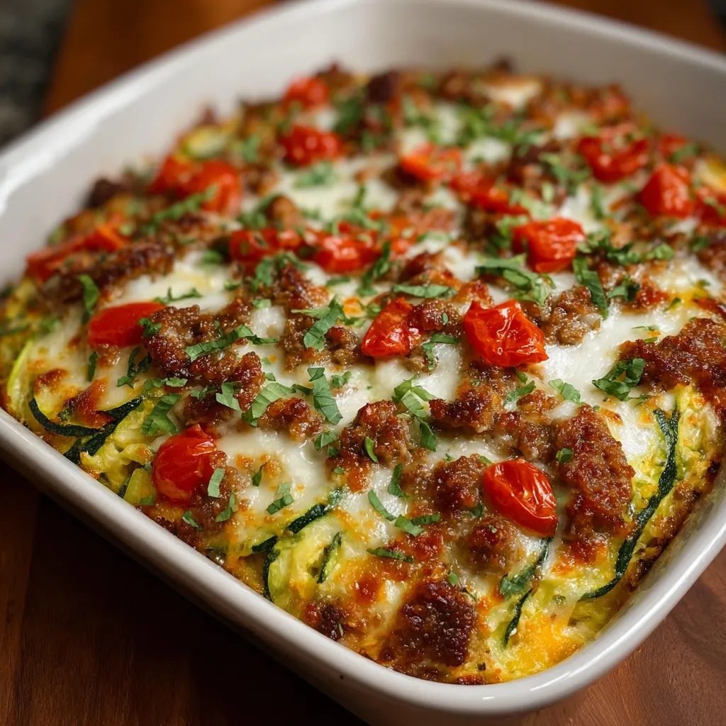 EASY ZUCCHINI PIZZA CASSEROLE