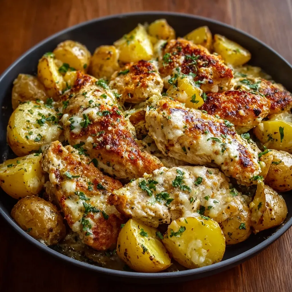 GARLIC PARMESAN CHICKEN AND POTATOES BEST
