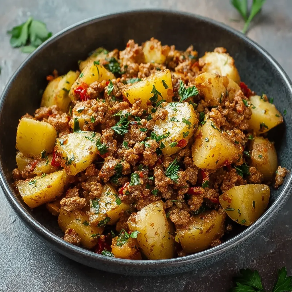 GROUND TURKEY WITH POTATOES EASY