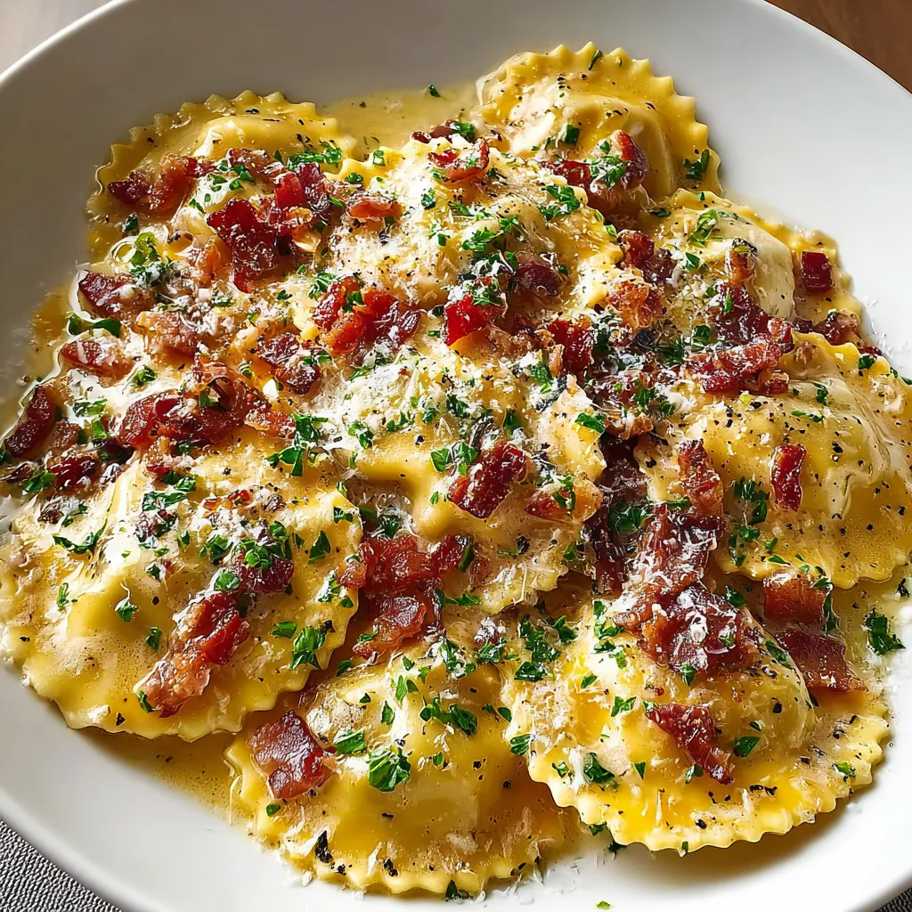 OLIVE GARDEN RAVIOLI CARBONARA EASY