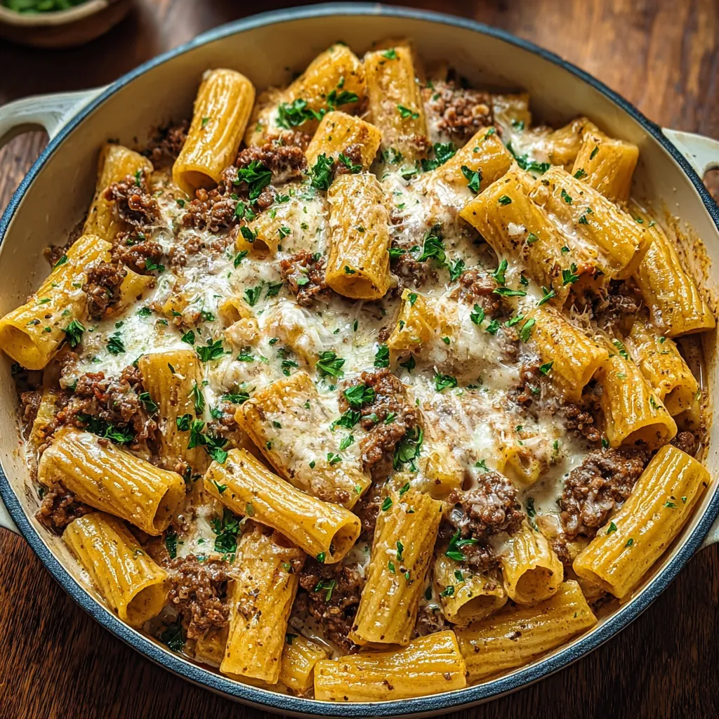 PARMESAN BEEF RIGATONI AMAZING RECIPE