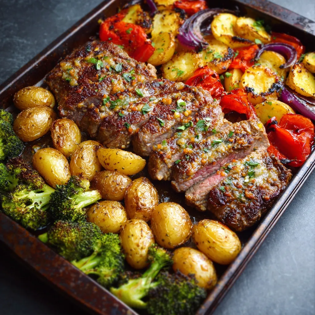 SHEET PAN STEAK AND VEGGIES EASY