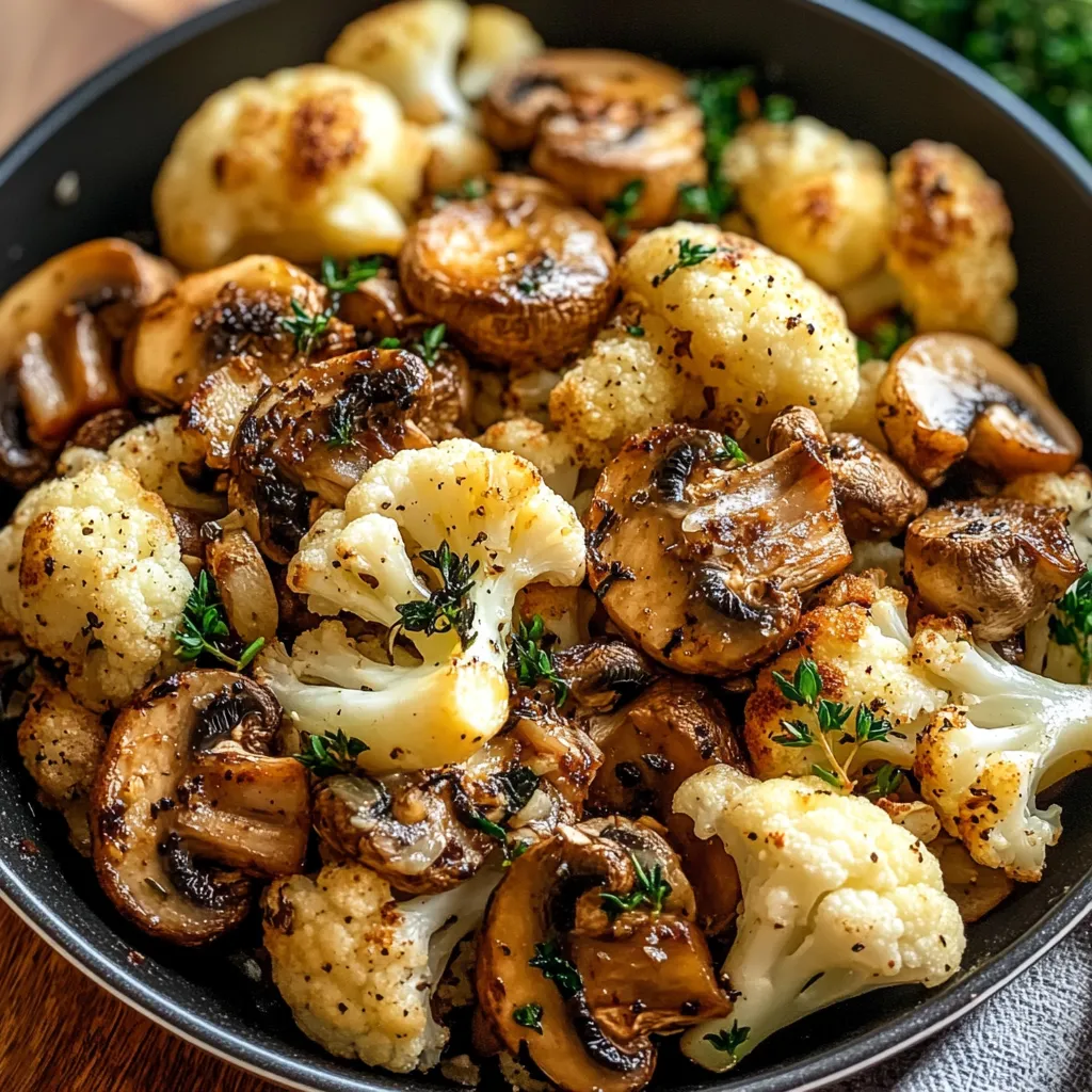 Garlic Mushrooms Cauliflower Skillet