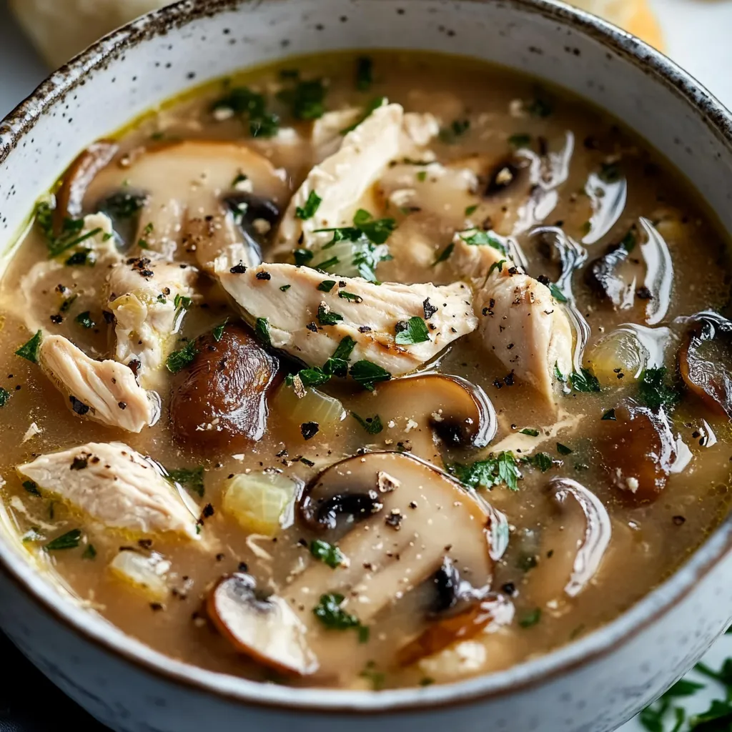 Rich Rotisserie Chicken Mushroom Soup