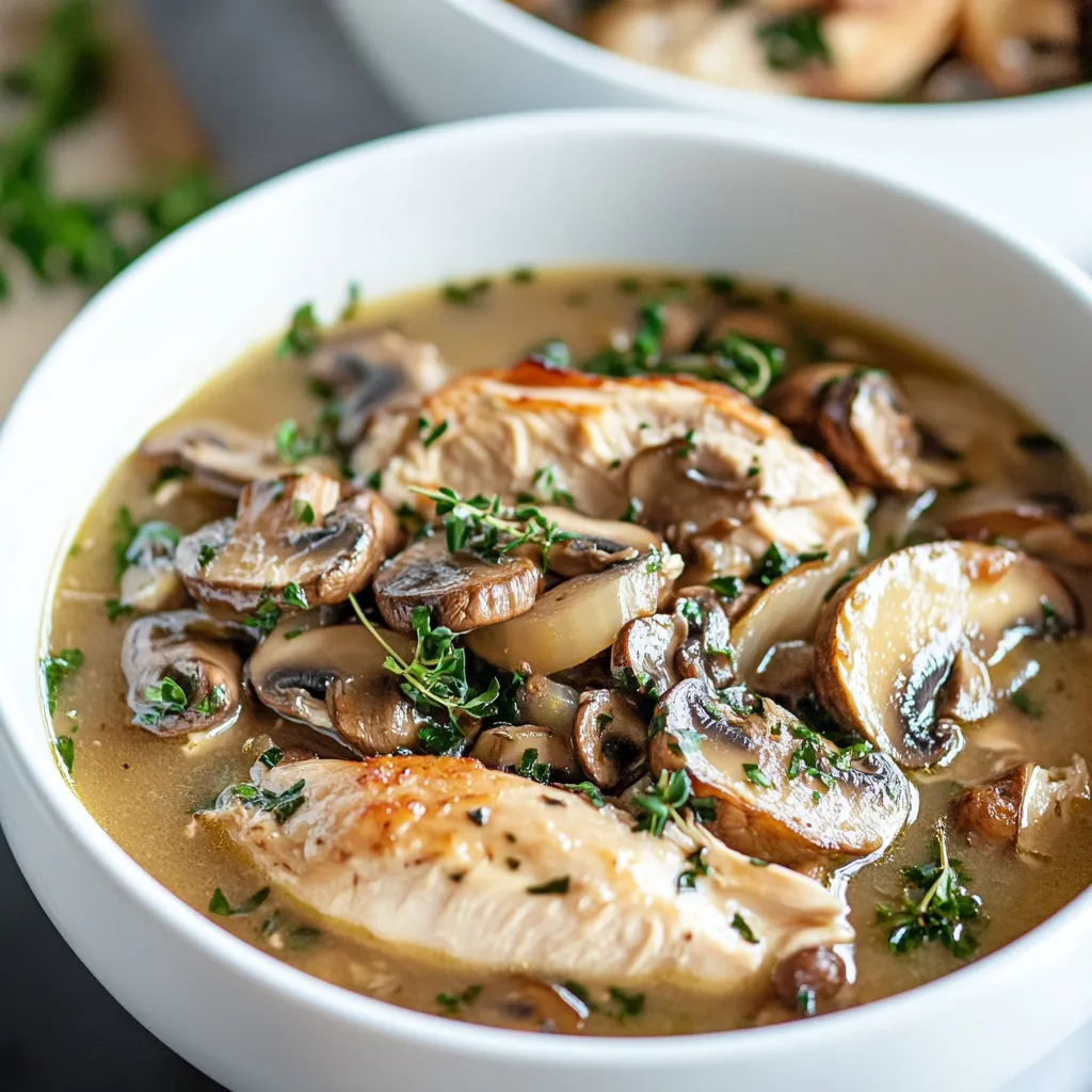 Comforting Rotisserie Chicken and Mushroom Soup